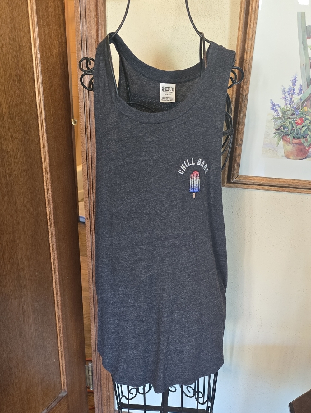 PINK Victoria's Secret Charcoal Crewneck Tee